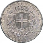 963R 5 lire 1843 Scudo sannitico 4° tipo Genova Argento