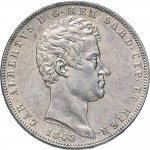 963D 5 lire 1843 Scudo sannitico 4° tipo Genova Argento