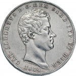 965D 5 lire 1844 Scudo sannitico 4° tipo Torino Argento
