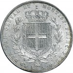 966R 5 lire 1845 Scudo sannitico 4° tipo Genova Argento