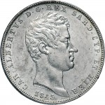 966D 5 lire 1845 Scudo sannitico 4° tipo Genova Argento