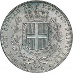967R 5 lire 1847 Scudo sannitico 4° tipo Genova Argento