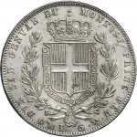 969R 5 lire 1848 Scudo sannitico 4° tipo Genova Argento