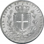 971R 5 lire 1849 Scudo sannitico 4° tipo Genova Argento