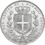 972R 5 lire 1849 Scudo sannitico 4° tipo Genova Argento
