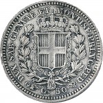 1001R 50 centesimi 1835 Scudo sannitico Torino Argento