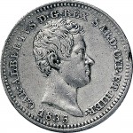 1001D 50 centesimi 1835 Scudo sannitico Torino Argento