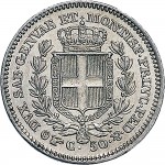 1003R 50 centesimi 1843 Scudo sannitico Torino Argento