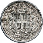 1005R 50 centesimi 1847 Scudo sannitico Torino Argento