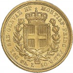 900R 50 lire 1833 Scudo sannitico Genova Oro