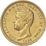 900D 50 lire 1833 Scudo sannitico Genova Oro