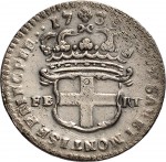 715R 2,6 soldi 1735 Scudo a cartoccio 1° tipo Torino Mistura di argento