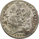 161D 2,6 soldi 1744 Scudo ovale a cartoccio 2° tipo Torino Mistura di argento
