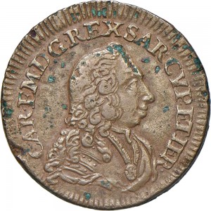 376D 3 cagliaresi da sei denari 1741 Croce piana 2° tipo Torino Rame