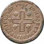 376R 3 cagliaresi da sei denari 1741 Croce piana 2° tipo Torino Rame