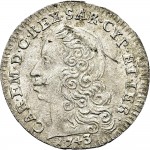 138D 5 soldi 1743 Scudo a cartoccio 3° tipo Torino Mistura di argento