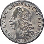 146D 5 soldi 1747 Scudo a cartoccio 3° tipo Torino Mistura di argento