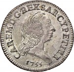 315D 7,6 soldi 1755 Scudo ovale a cartoccio Torino Mistura di argento