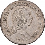 318D 7,6 soldi 1757 Scudo ovale a cartoccio Torino Mistura di argento