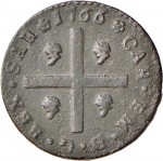 454D Cagliarese da 2 denari 1766 Nodo di Savoia Torino Rame