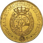 212R Carlino da 5 doppie 1758 Scudo rotondo Torino Oro