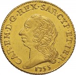 218D Doppia da 4 scudi 1755 Scudo rotondo Torino Oro