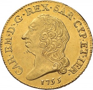 218D Doppia da 4 scudi 1755 Scudo rotondo Torino Oro