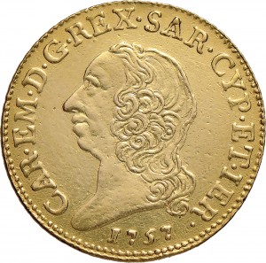 220D Doppia da 4 scudi 1757 Scudo rotondo Torino Oro