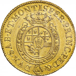 224R Doppia da 4 scudi 1762 Scudo rotondo Torino Oro