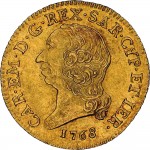 230R Doppia da 4 scudi 1768 Scudo rotondo Torino Oro