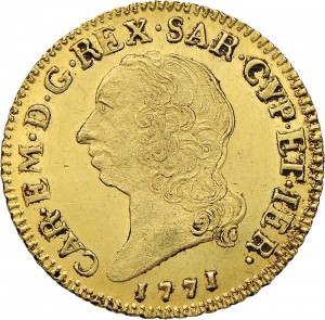 233D Doppia da 4 scudi 1771 Scudo rotondo Torino Oro