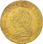 411D Doppietta da 10 reali 1770 Scudo ovale a cartoccio Torino Oro