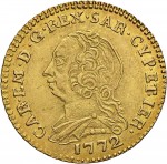 413D Doppietta da 10 reali 1772 Scudo ovale a cartoccio Torino Oro