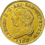 248D Mezza doppia 1766 Scudo rotondo Torino Oro