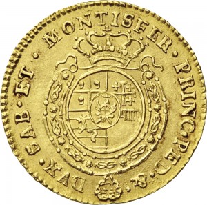 254R Mezza doppia da 2 scudi 1771 Scudo rotondo Torino Oro