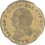 255D Mezza doppia da 2 scudi 1772 Scudo rotondo Torino Oro