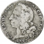 107D Mezza lira da 10 soldi 1742 Scudo sagomato 2° tipo Torino Argento