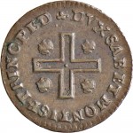 392R Mezzo cagliarese da 1 denaro 1736 Croce piana 1° tipo Torino Rame
