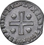 393R Mezzo cagliarese da 1 denaro 1736 Croce piana 1° tipo Torino Rame