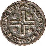 396R Mezzo cagliarese da 1 denaro 1741 Croce piana 2° tipo Torino Rame