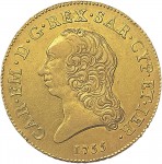 214D Mezzo carlino da 2,5 doppie 1755 Scudo rotondo Torino Oro