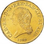 216D Mezzo carlino da 2,5 doppie 1757 Scudo rotondo Torino Oro