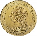 405D Mezzo carlino da 2,5 doppiette 1769 Scudo ovale a cartoccio Torino Oro
