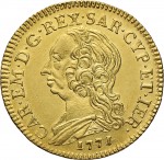 407D Mezzo carlino da 2,5 doppiette 1771 Scudo ovale a cartoccio Torino Oro