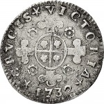 2664R Mezzo reale da 2,6 soldi 1732 Croce di San Maurizio Torino Argento