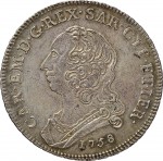 274D Mezzo scudo da 3 lire 1758 Scudo rotondo Torino Argento