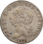 420D Mezzo scudo da 5 reali 1771 Scudo a cartoccio Torino Argento