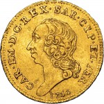 2666D Quarto di doppia 1755 Scudo rotondo Torino Oro