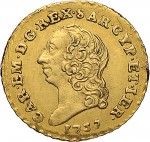 260D Quarto di doppia 1757 Scudo rotondo Torino Oro