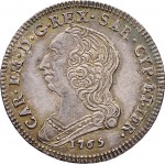 299D Quarto di scudo da 1,10 lire 1765 Scudo rotondo Torino Argento